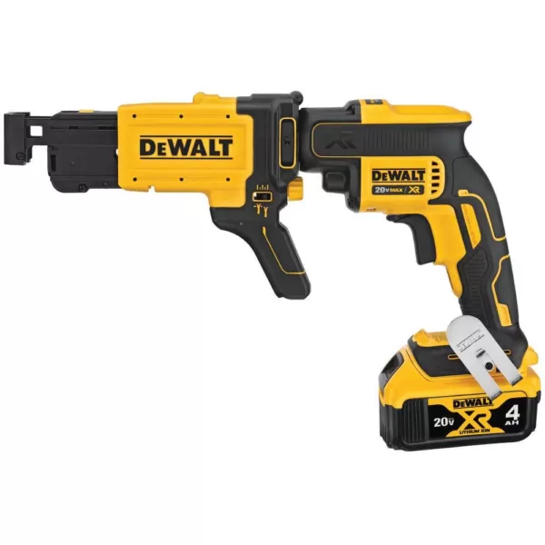 DEWALT 20-Volt MAX XR Cordless Brushless Drywall Screw Gun with Collated Attachment, (2) 20-Volt 2.0Ah Batteries & Charger