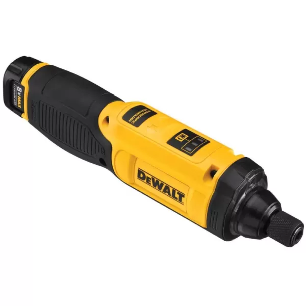 DEWALT 8-Volt MAX Cordless 1/4 in. Hex Gyroscopic Screwdriver with Accessory Kit, (1) 1.0Ah Battery, Charger & Bag