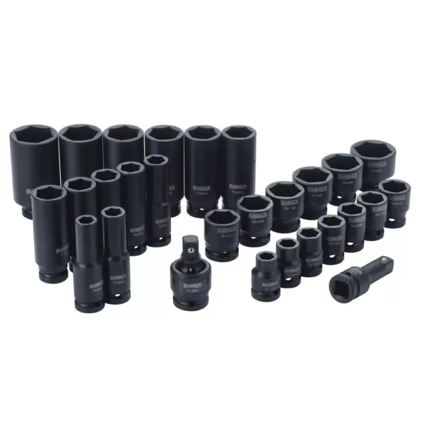 DEWALT 1/2 in. Drive SAE Impact Socket Set (28-Piece)