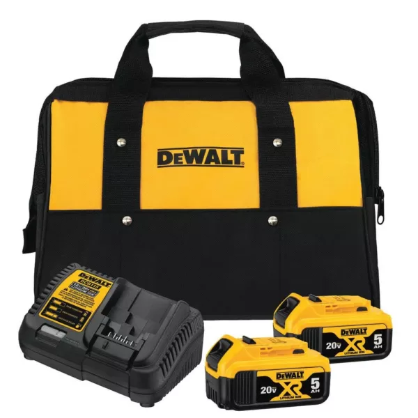 DEWALT 20-Volt MAX XR Cordless Brushless Cable Stripper with Stapler, (2) 20-Volt 5.0Ah Batteries & (1) 20-Volt 2.0Ah Battery