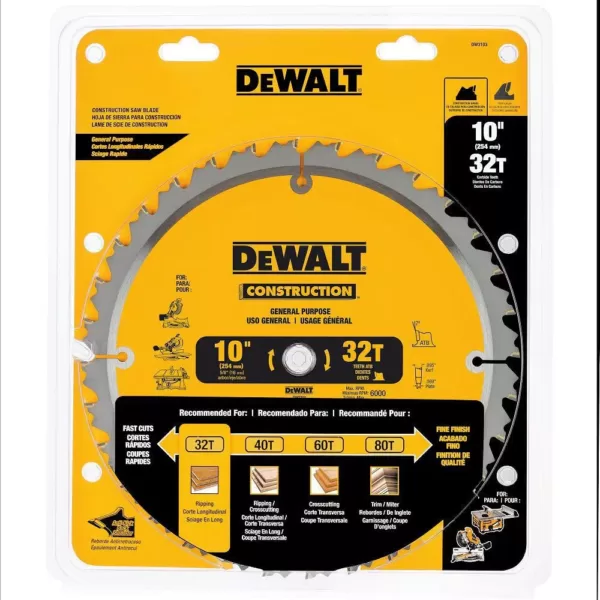 DEWALT Construction 10 in. 32-Teeth Saw Blade