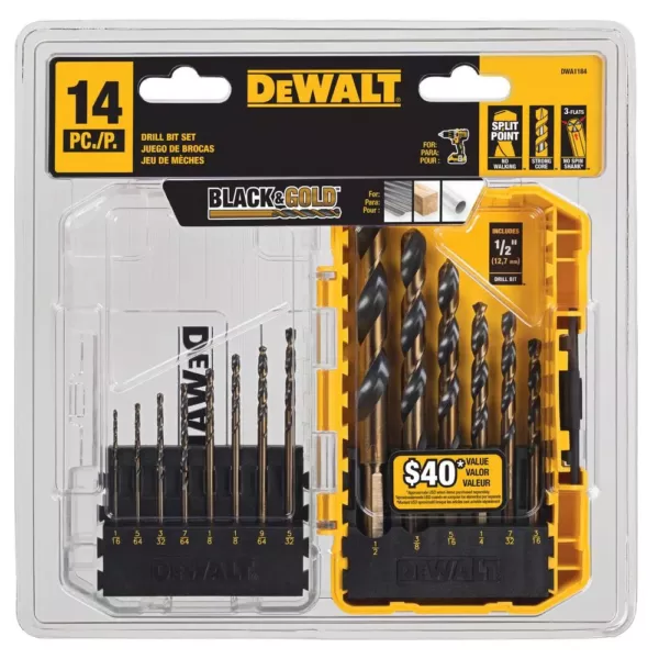 DEWALT Black and Gold Drill Bit Set (14-Piece)