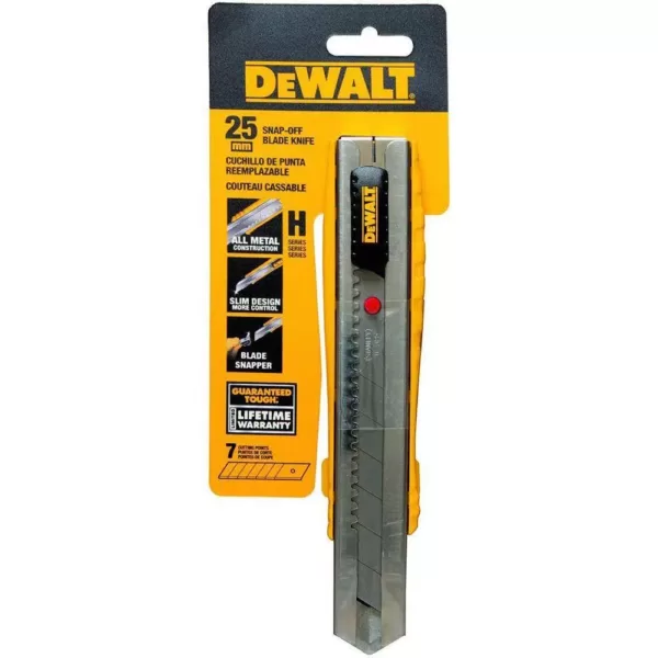 DEWALT 25 mm Metal Body Snap-Off Knife (2-Pieces) with 25 mm Snap Blades (6-Pieces)