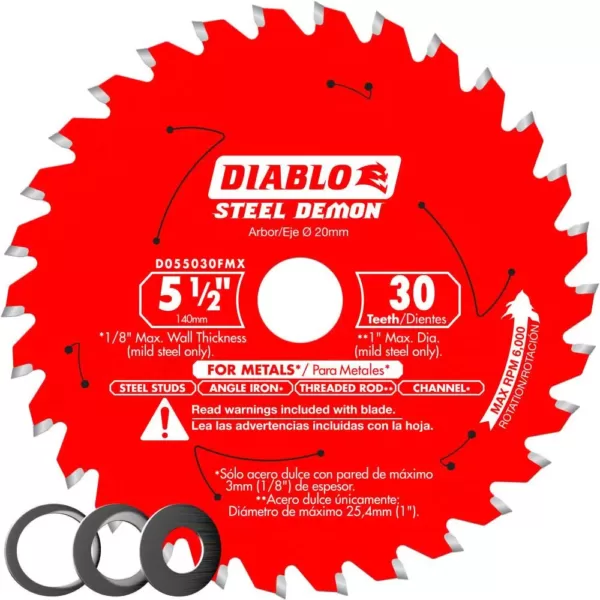 DIABLO 5-1/2 in. x 30-Teeth Metal Cutting Saw Blade with Bushings