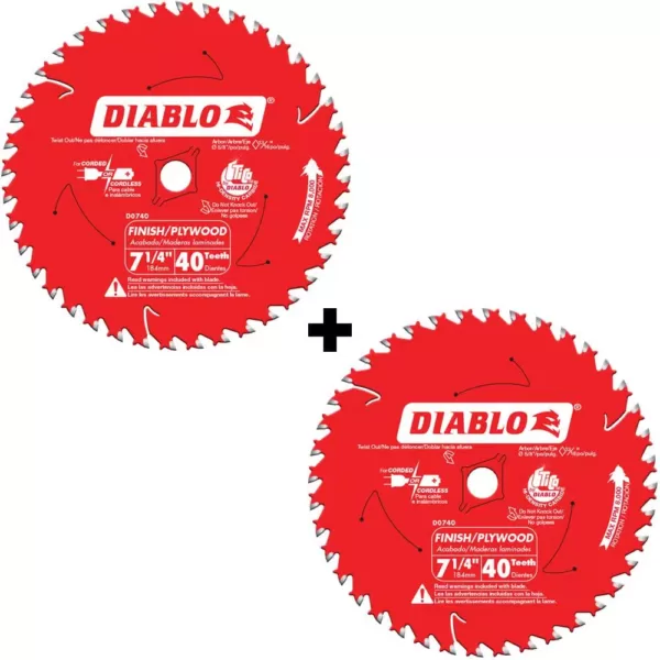 DIABLO 7-1/4 in. x 40-Tooth Finish Saw Blade (2-Pack)