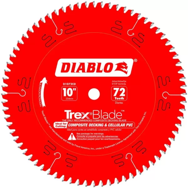 DIABLO 10 in. x 72-Tooth Trex/Composite Material Cutting Saw Blade