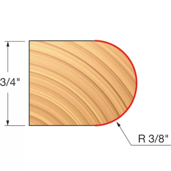 DIABLO 3/8 in. Carbide Half Round Router Bit