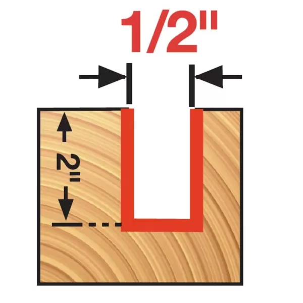 DIABLO 1/2 in. x 2 in. Carbide Straight Router Bit