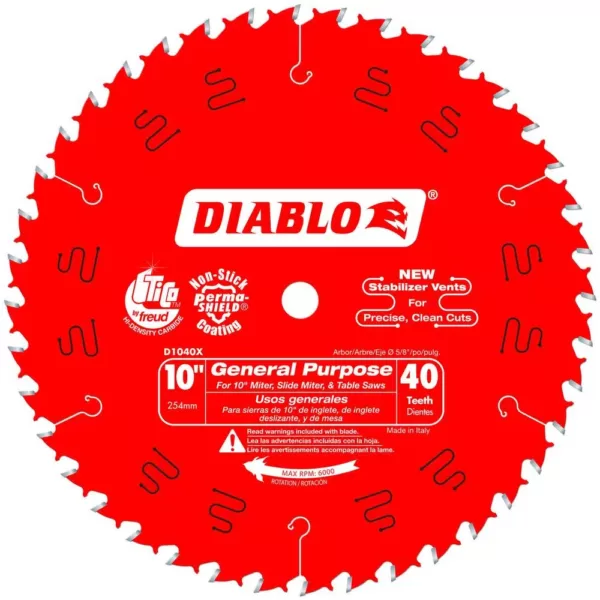 DIABLO 10 in. x 40-Tooth General Purpose Saw Blade (2-Pack)