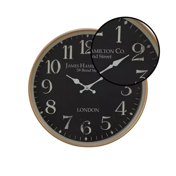 LITTON LANE Multi-Colored London-Inspired Wall Clock with White Accents