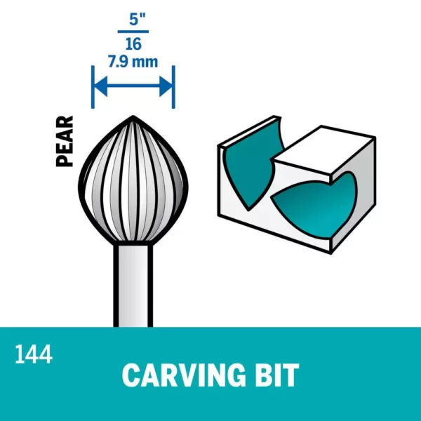 Dremel 5/16 in Rotary Tool Round Spear-Shaped High Speed Accessory  for Wood, Plastic and Soft Metals