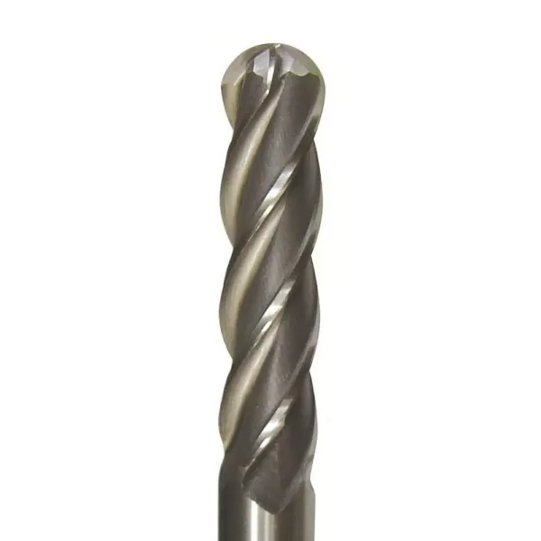 Drill America 1/4 in. x 1/4 in. Shank Carbide End Mill Specialty Bit with 4-Flute Ball Shape