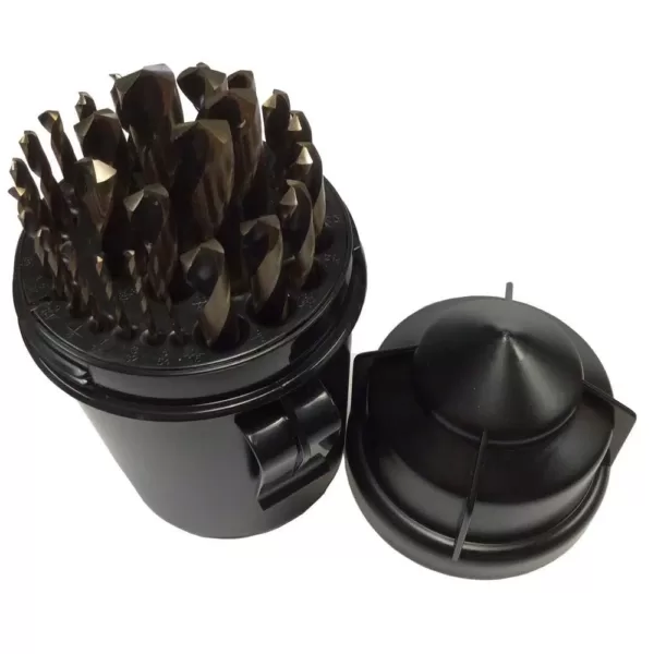 Drill America Mechanics Length High Speed Steel Drill Bit Set in Round Case (29-Piece)