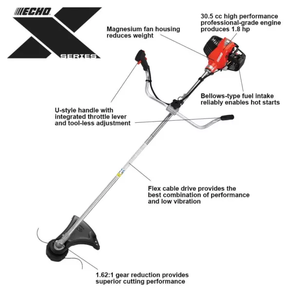 ECHO 30.5 cc Gas 2-Stroke Cycle U-Handle Brush Cutter