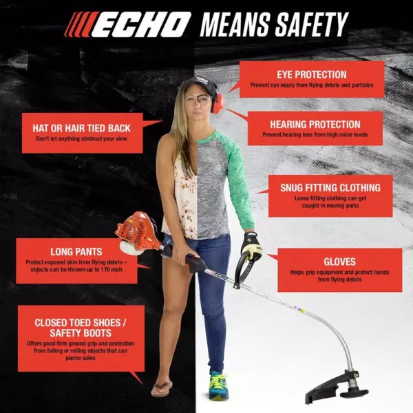 ECHO 21.2 cc Gas 2-Stroke Cycle Curved Shaft Trimmer with Speed-Feed Head