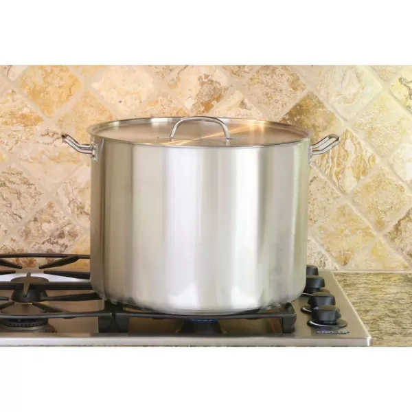 ExcelSteel Professional 35 qt. Stainless Steel Stock Pot with Lid