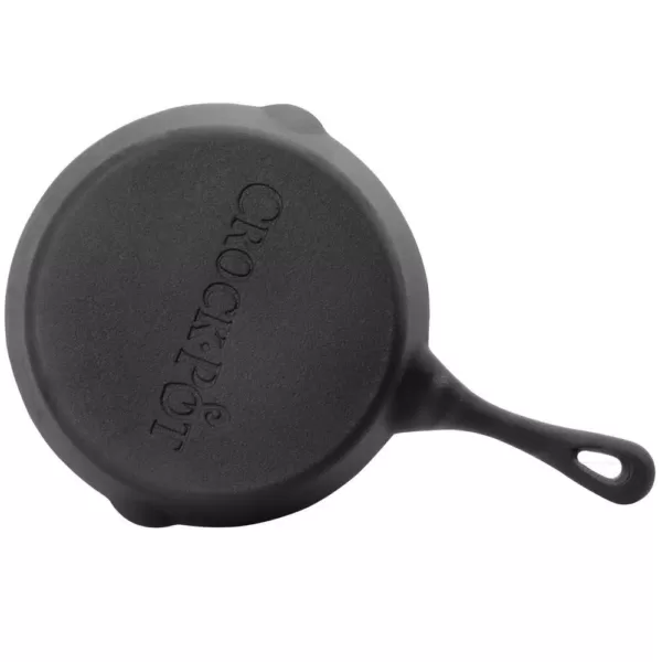 Crock-Pot Artisan 8 in. Cast Iron Skillet in Flat Black with Pour Spout