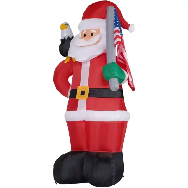 Fraser Hill Farm 8 ft. Americana Santa with Bald Eagle Christmas Inflatable with Lights