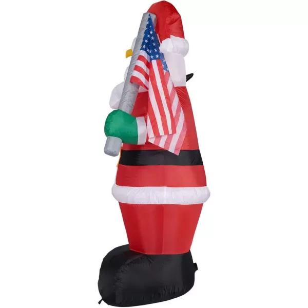 Fraser Hill Farm 8 ft. Americana Santa with Bald Eagle Christmas Inflatable with Lights