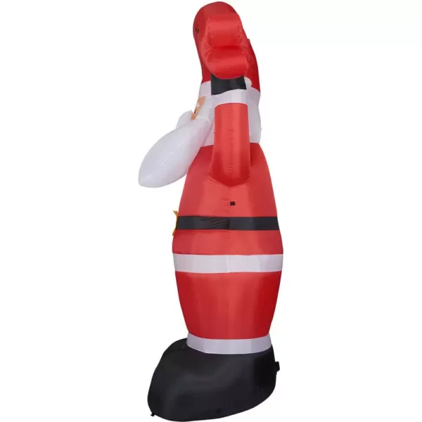 Fraser Hill Farm 10 ft. Santa Claus with HO HO HO Sign Christmas Inflatable with Lights