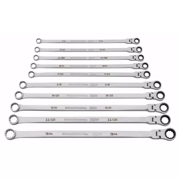 GEARWRENCH 120XP Universal Spline XL Flex-Head SAE Ratcheting Wrench Set (10-Piece)