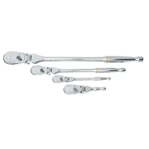 GEARWRENCH 1/4 in., 3/8 in. and 1/2 in. 90-Tooth Dual Material Flex Head Ratchet Set (4-Piece)