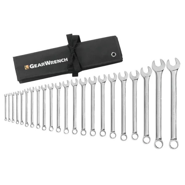 GEARWRENCH Metric Combination Wrench Set with Roll (22-Piece)