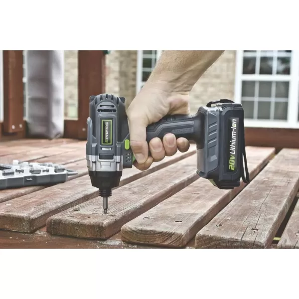 Genesis 20-Volt Lithium-ion Cordless Quick-Change Impact Driver with Light, Power Indicator, Charger, Battery and Bit