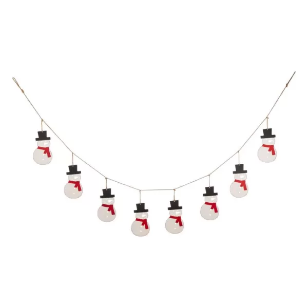 Glitzhome 6 ft. L Metal Christmas Snowman Garland