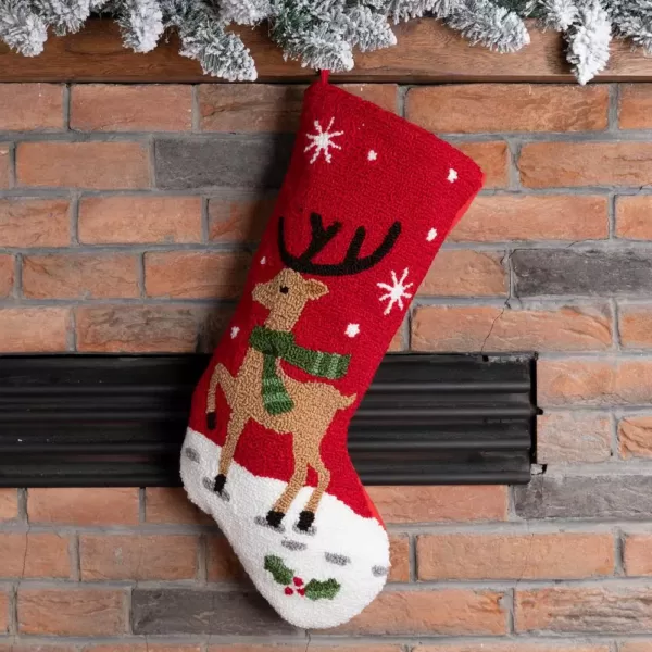 Glitzhome 9.27  in. H Hooked Stocking Reindeer