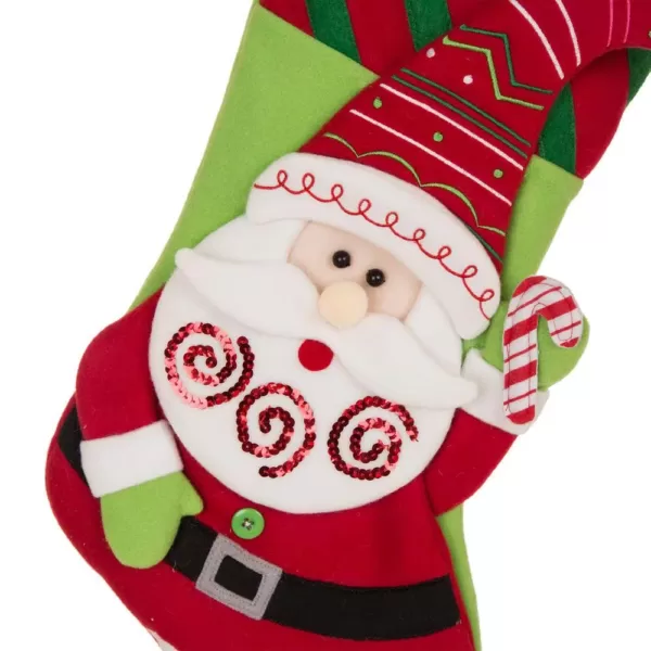 Glitzhome 21 in. L 3D Felt Christmas Stocking - Santa