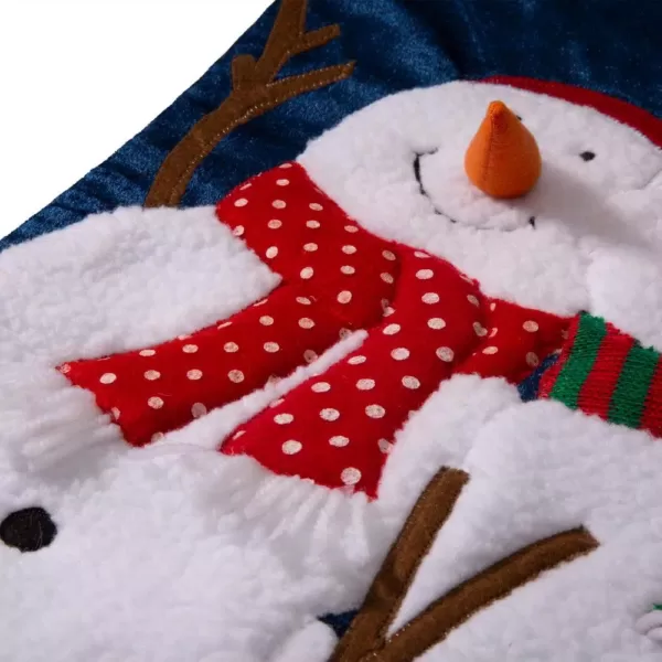 Glitzhome 36 in. H Polyester Velvet 3D Oversized Snowman Stocking