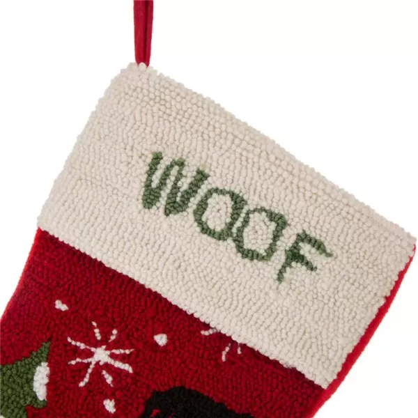 Glitzhome 20 in. Acrylic/Polyester Hooked Dog Stocking (2-Pack)