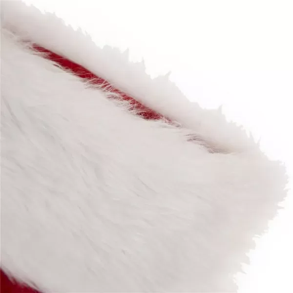 Glitzhome 20 in.  Polyester Knitted Stocking with Faux Fur Cuff (2-Pack)