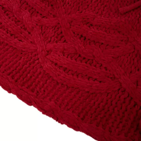 Glitzhome 52 in. D Knitted Polyester Red Christmas Tree Skirt