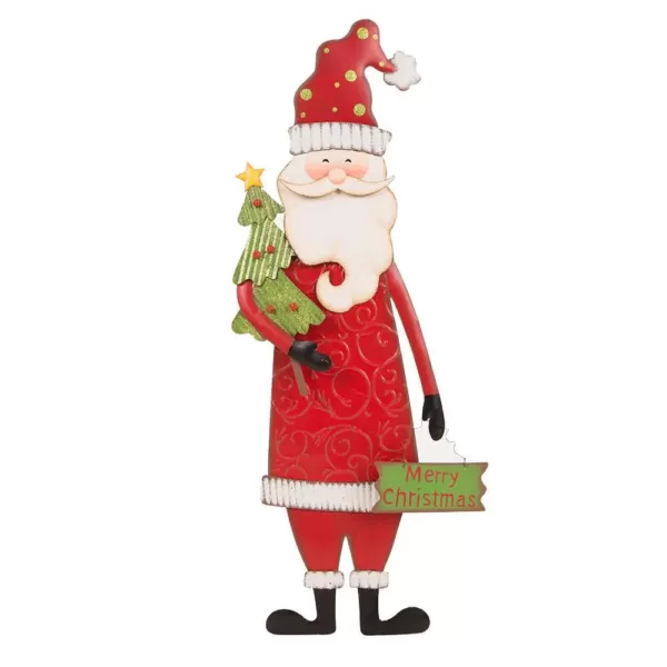 Glitzhome 36 in. H Iron Santa Yard Stake