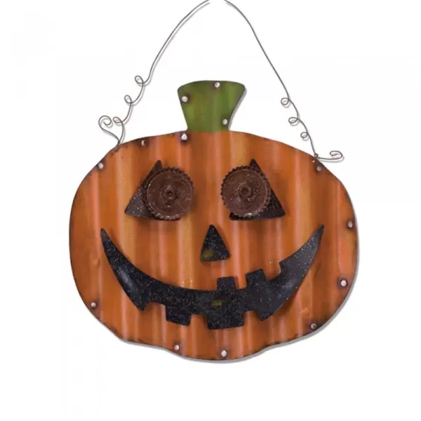 Glitzhome 18.32 in. H Iron Pumpkin Wall Decor