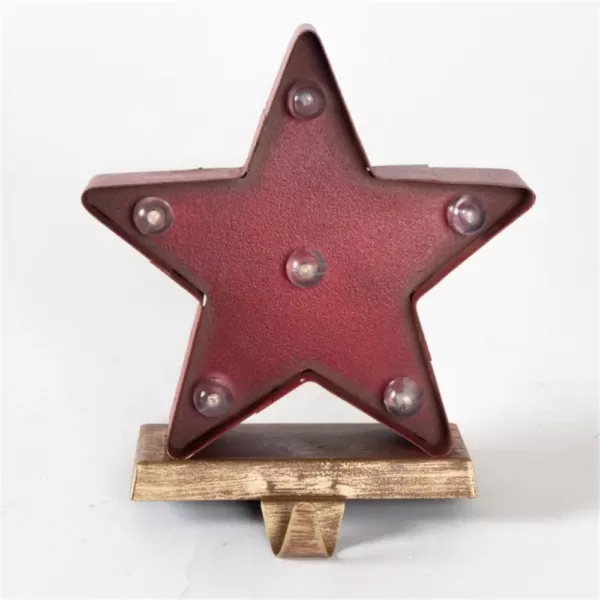 Glitzhome 8.48 in. H Marquee LED Star Stocking Holder