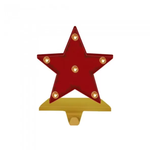 Glitzhome 8.48 in. H Marquee LED Star Stocking Holder