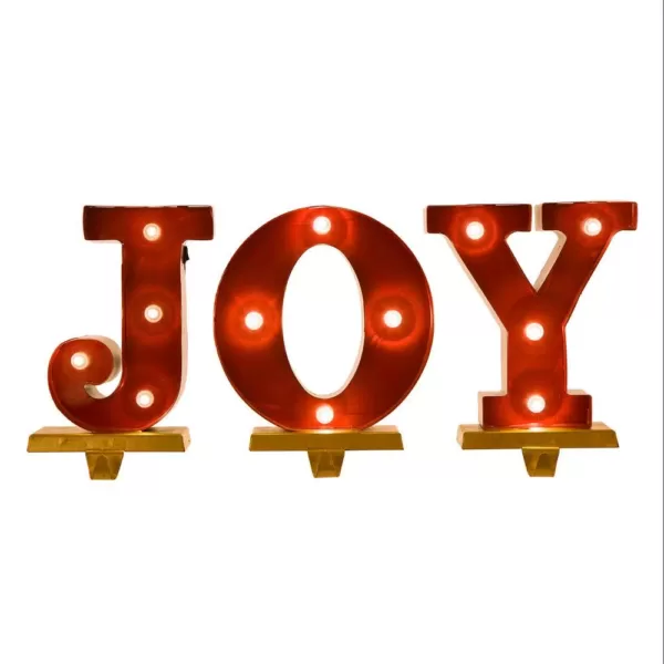 Glitzhome 8.46 in. H JOY Stocking Holder (Set of 3)