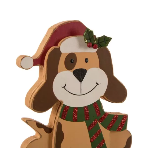 Glitzhome 7.76 in. H Wooden Metal Christmas Stocking Holder Dog