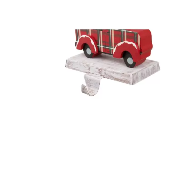 Glitzhome 6.12 in. H Wooden/Metal Red Truck Stocking Holder