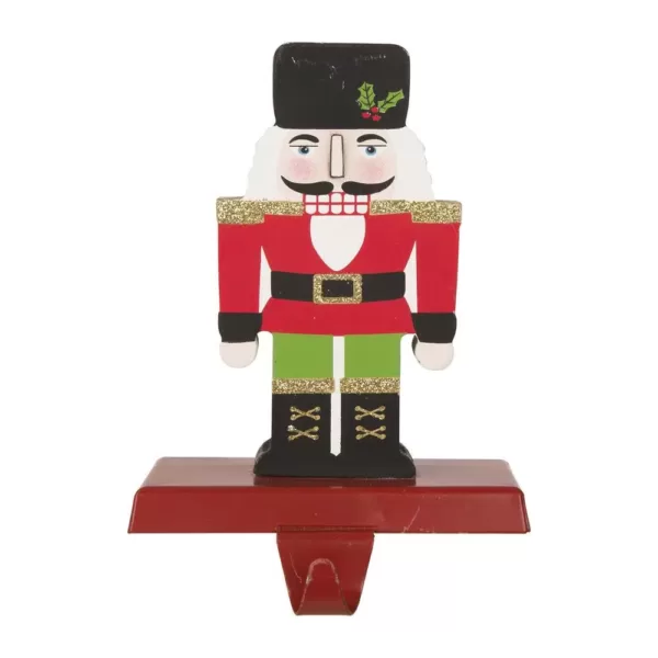 Glitzhome 7.00 in. H Wooden/Metal Nutcracker Stocking Holder