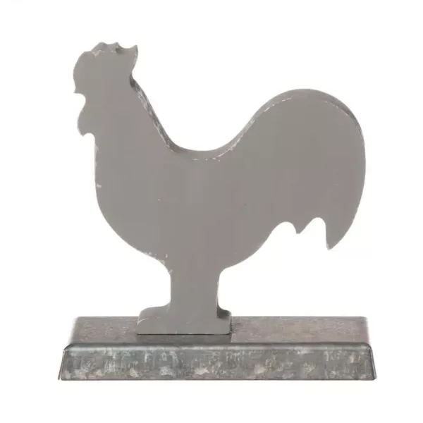 Glitzhome Galvanized Metal Cock Stocking Holder (2-Pack)