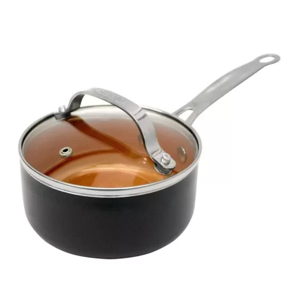 Gotham Steel 3 qt. Aluminum Ti-Ceramic Nonstick Sauce Pan with Glass Lid