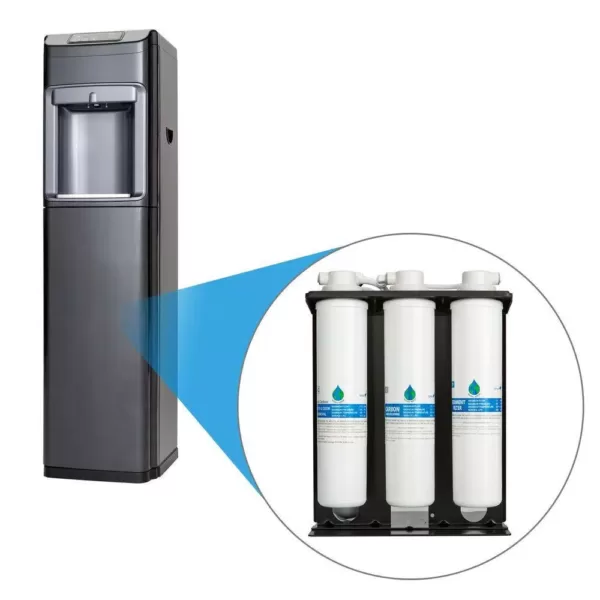 Global Water Bluline Hot, Cold and Ambient Bottleless Water Cooler with 4-Stage Reverse Osmosis Filtration