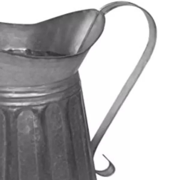 Benzara Vintage Style Gray Galvanized Metal Milk Pitcher