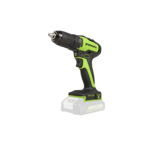 Greenworks 24-Volt Battery Cordless Brushless 1/2 in. Drill/Driver, Battery Not Included DD24L00