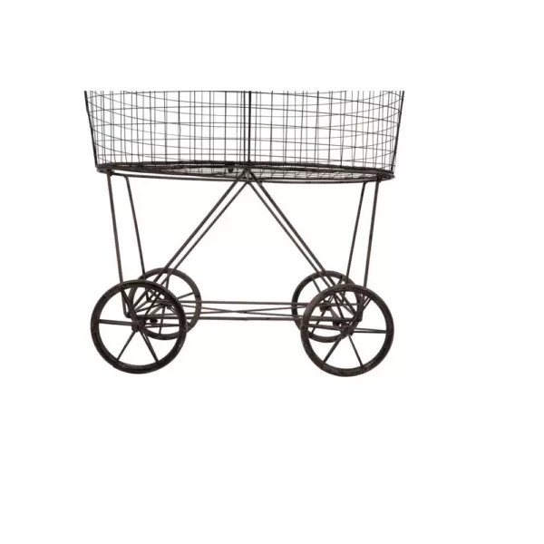 3R Studios Vintage Metal Basket with Wheels