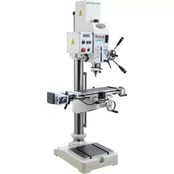 Grizzly Industrial Variable-Speed Gearhead Drill Press with Cross-Slide Table